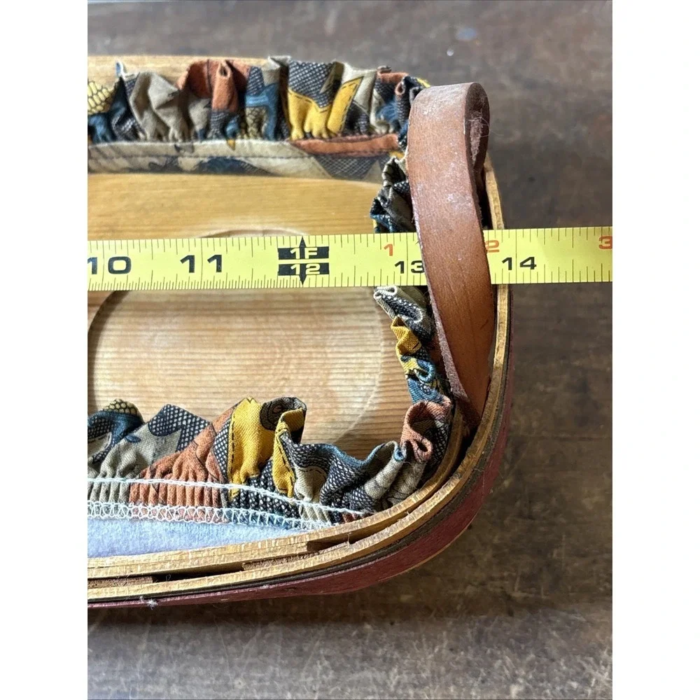 Vtg Longaberger Autumn Bread Basket With Wood Insert